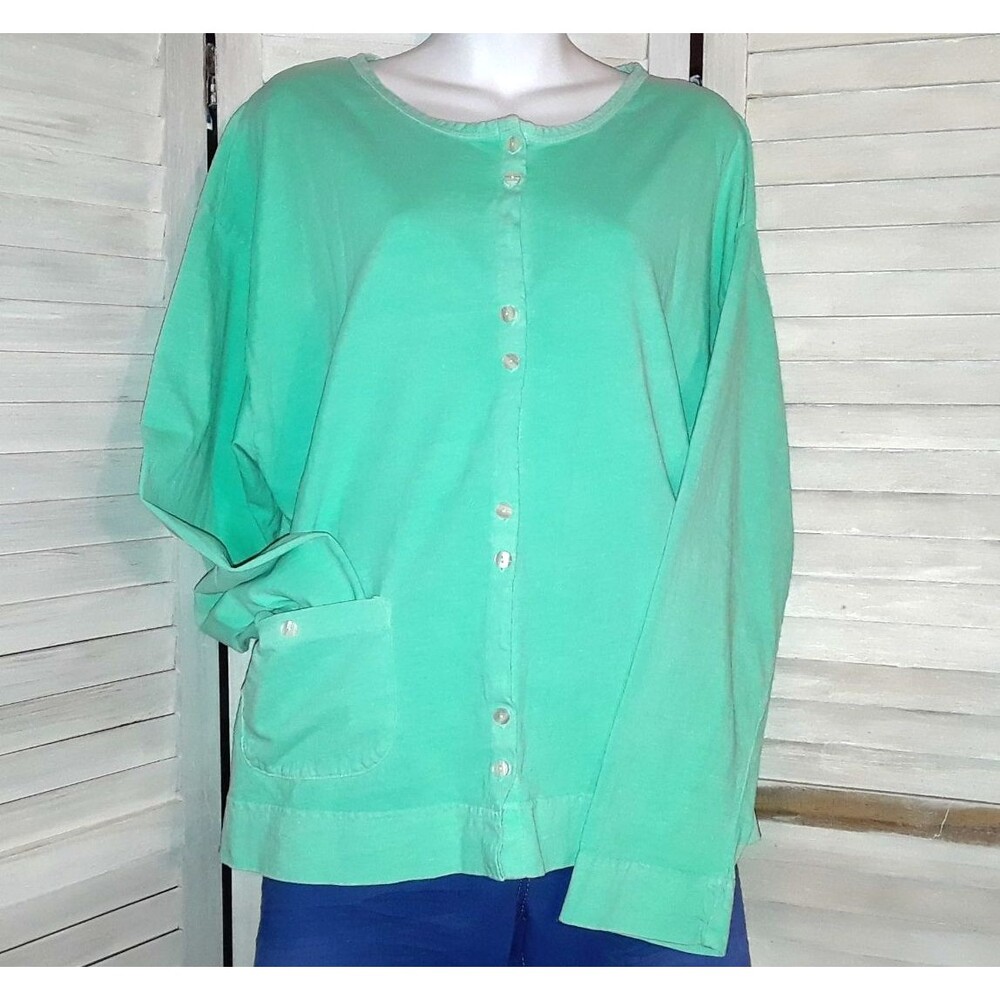 Fresh Produce Women’s Cardigan Size XL Green Button Up